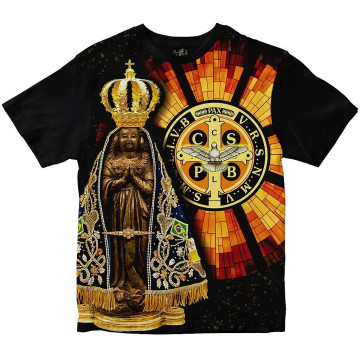 Camiseta Nossa Senhora Aparecida com Espírito Santo Rainha do Brasil