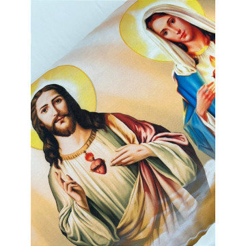 Fronha Religiosa Capa de Travesseiro do Coração de Jesus e Maria