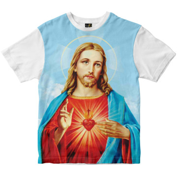 Camiseta Sagrado Coração de Jesus Rainha do Brasil