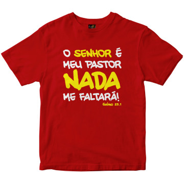 Camiseta O Senhor é Meu Pastor vermelha Rainha do Brasil