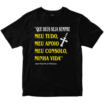 Camiseta Deus Seja Sempre meu tudo preta Rainha do Brasil