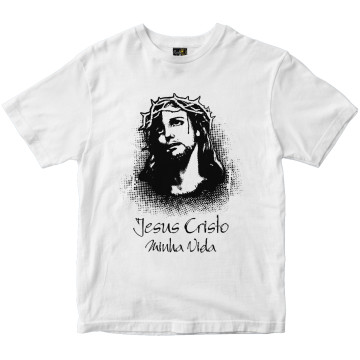 Camiseta Jesus Cristo minha vida branca Rainha do Brasil