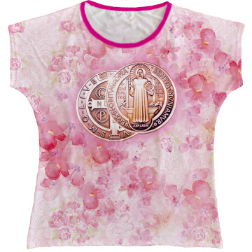 Blusa Feminina bata Medalha de São Bento Rainha do Brasil