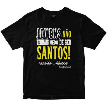 Camiseta Jovens Santos preta Rainha do Brasil