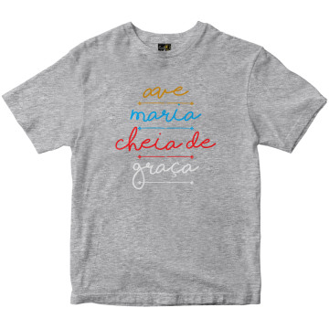 Camiseta Ave Maria Cheia de Graça mescla Rainha do Brasil