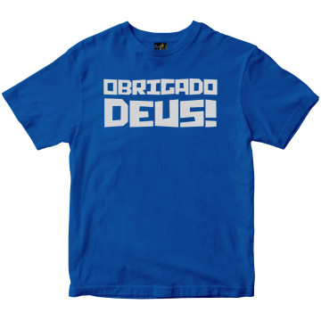 Camiseta Obrigado Deus azul Rainha do Brasil