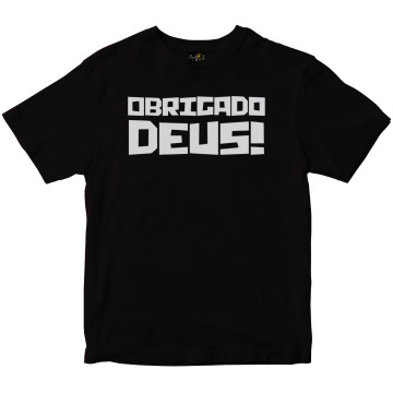 Camiseta Obrigado Deus preta Rainha do Brasil