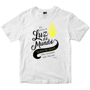 Camiseta Eu sou a luz do mundo branca Rainha do Brasil