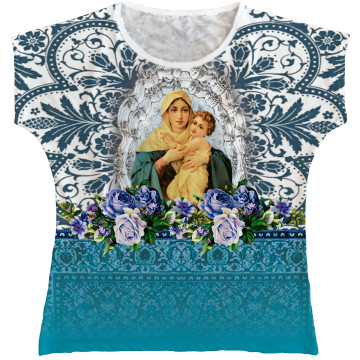 Blusa Feminina bata Mãe Rainha Rainha do Brasil