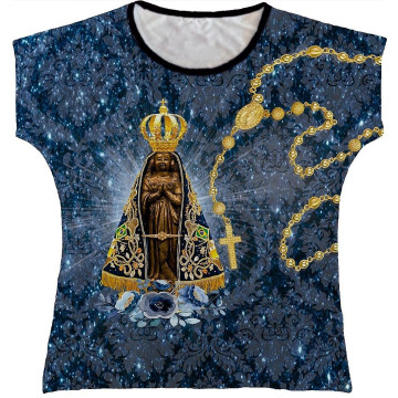 Blusa Feminina bata N.Sra Aparecida Rainha do Brasil