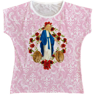 Blusa Feminina bata Nossa Senhora das Graças Rainha do Brasil