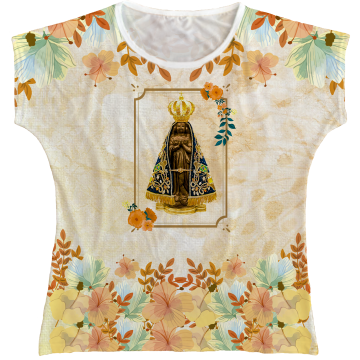 Blusa Feminina bata Nossa Senhora Aparecida Rainha do Brasil