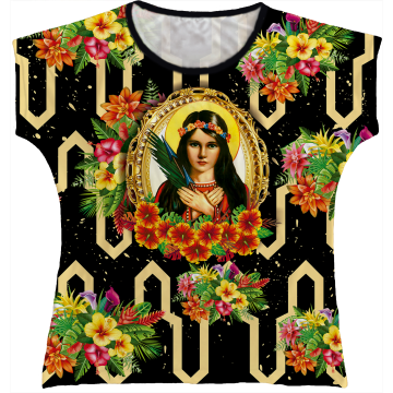 Blusa Feminina bata Santa Filomena Rainha do Brasil