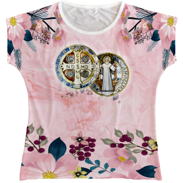 Blusa Feminina bata Medalha de São Bento Rainha do Brasil