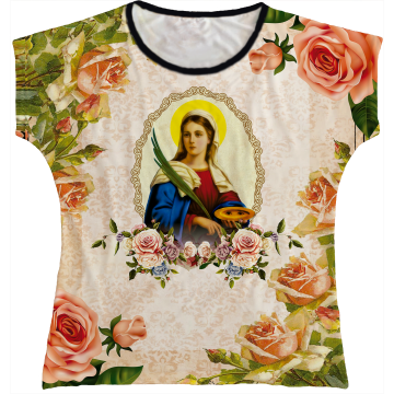 Blusa Feminina bata Santa Luzia Rainha do Brasil