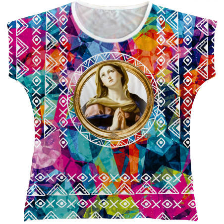 Blusa Feminina bata Nossa Senhora da Conceição Rainha do Brasil