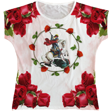 Blusa Feminina bata São Jorge Rainha do Brasil