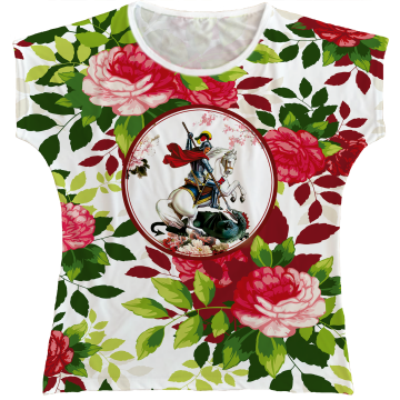 Blusa Feminina bata São Jorge Rainha do Brasil