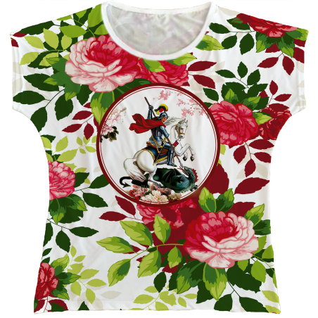 Blusa Feminina bata São Jorge Rainha do Brasil