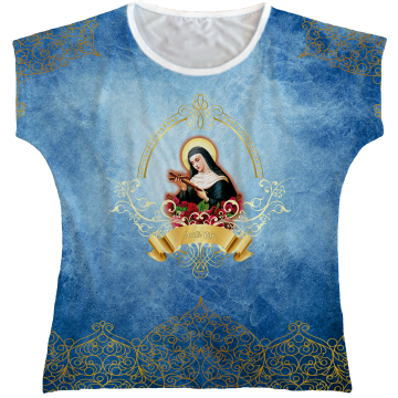 Blusa Feminina bata Santa Rita Rainha do Brasil