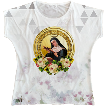 Blusa Feminina bata Santa Rita Rainha do Brasil