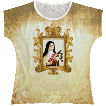 Blusa Feminina bata Santa Teresinha Rainha do Brasil