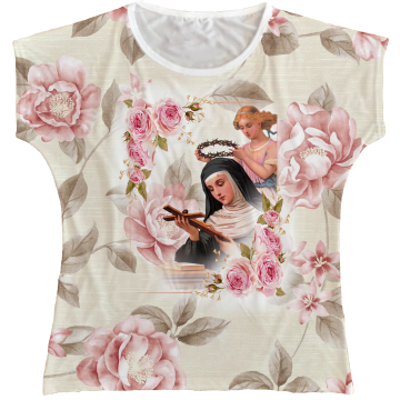 Blusa Feminina bata Santa Rita Rainha do Brasil