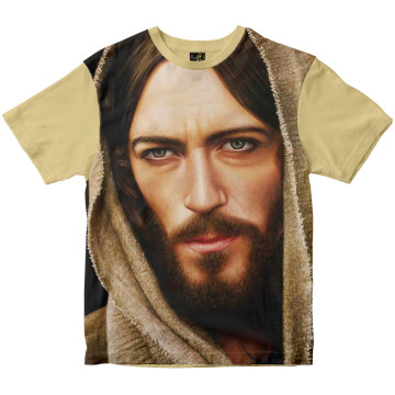 Camiseta Face de Cristo colorida Rainha do Brasil