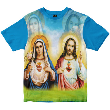 Camiseta Sagrado Coração de Jesus e Maria Rainha do Brasil